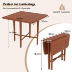 Eettafel inklapbaar - Keukentafel - voor 4 personen - Bruin, Huis en Inrichting, Tafels | Eettafels, Verzenden, Zo goed als nieuw