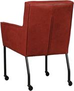 Rode leren moderne eetkamerstoel - Vintage Leer Burgundy (ro, Overige kleuren, Nieuw, Leer, Ophalen of Verzenden