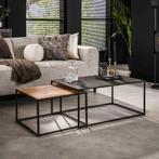 *WOONWINKEL* Salontafel Set Leisteen En Hout, Huis en Inrichting, Tafels | Salontafels, Verzenden, Nieuw