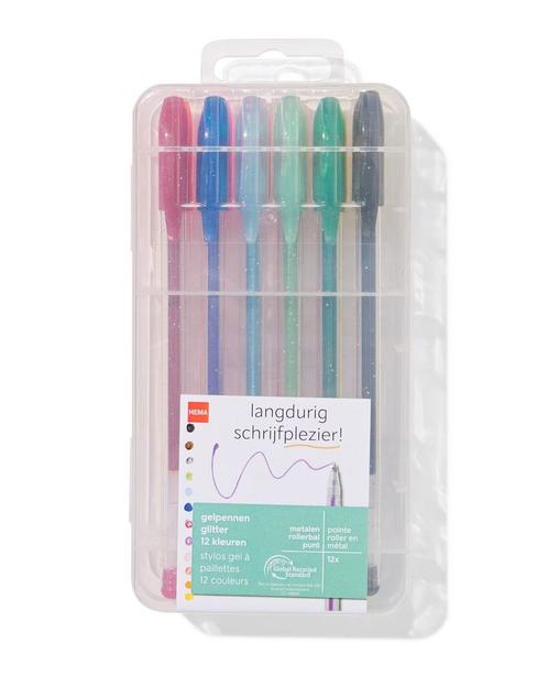 HEMA Glitter gelpennen - 12 stuks, Diversen, Agenda's, Nieuw, Verzenden