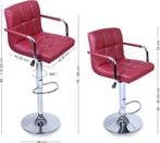 Barkrukken set van 2 - Barstoel met rugleuning - Barkruk - B, Verzenden, Zo goed als nieuw