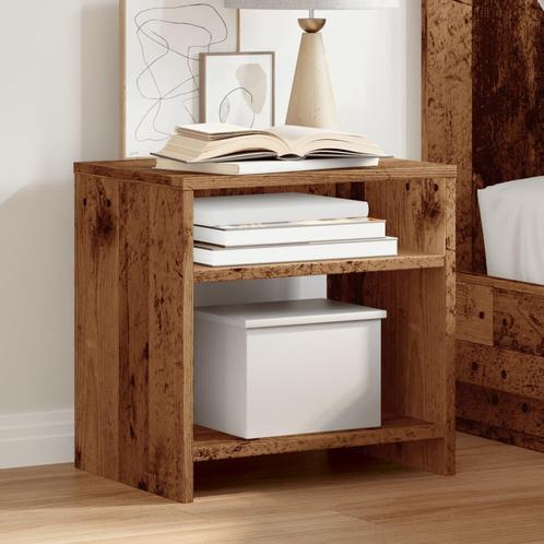vidaXL Nachtkastje 40x30x40 cm bewerkt hout oud houtkleurig, Huis en Inrichting, Slaapkamer | Nachtkastjes, Nieuw, Hout, Verzenden