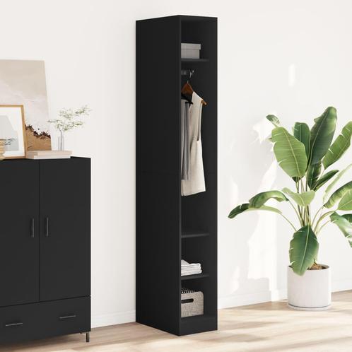 vidaXL Kledingkast 30x50x200 cm bewerkt hout zwart, Huis en Inrichting, Kasten | Kledingkasten, Nieuw, Verzenden