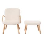 Schommelstoel met Voetenbank – Kasjmier &amp; Houten Frame, Huis en Inrichting, Stoelen, Verzenden, Nieuw