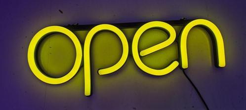 Open neon bord verlichting lamp licht kunststof 3D *geel*, Huis en Inrichting, Lampen | Overige, Nieuw, Verzenden