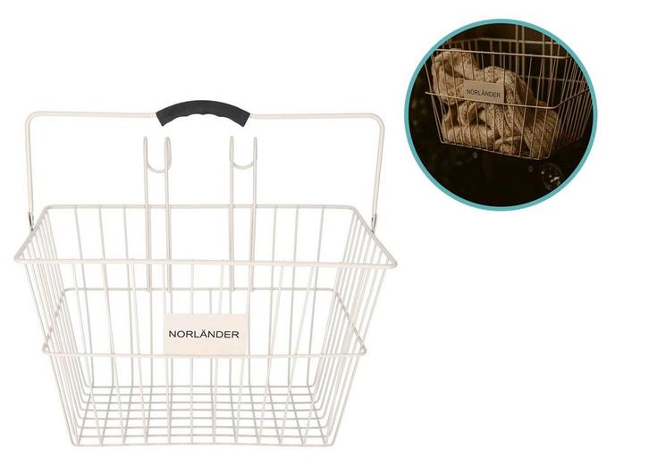 Norlander Fietsmand - 39,5 x 30 x 32 cm - Taupe, Fietsen en Brommers, Fietsaccessoires | Fietsmanden, Nieuw, Verzenden