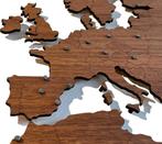 2dekans | Houten Wereldkaart - Muurdecoratie - Eikenhout, Doe-het-zelf en Verbouw, Hout en Planken, Ophalen of Verzenden, Zo goed als nieuw