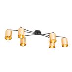 Moderne plafondlamp zwart met goud 6-lichts - Lofty, Huis en Inrichting, Nieuw, Overige materialen, Modern