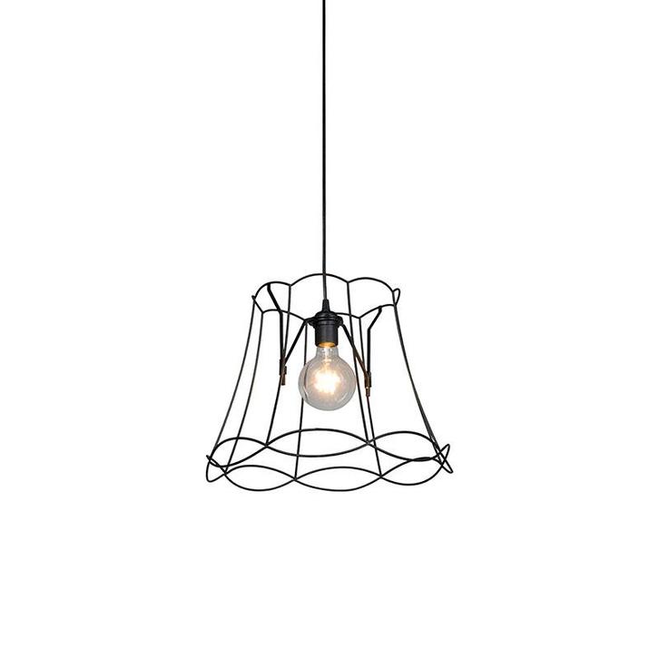 Retro hanglamp zwart 40 cm - Granny Frame, Huis en Inrichting, Lampen | Hanglampen, Nieuw, Verzenden