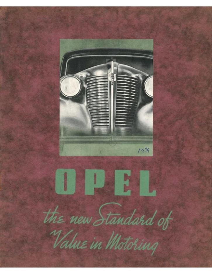 1937 OPEL PROGRAMMA BROCHURE ENGELS, Boeken, Auto's | Folders en Tijdschriften, Opel