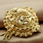 Gouden oud Hollandse broche van een mutsenbel | Antiek, Overige merken, Goud, Gebruikt, Ophalen of Verzenden