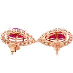 Oorstekers - 14 karaat Roségoud - 16.58ct. tw. Robijn -, Sieraden, Tassen en Uiterlijk, Antieke sieraden