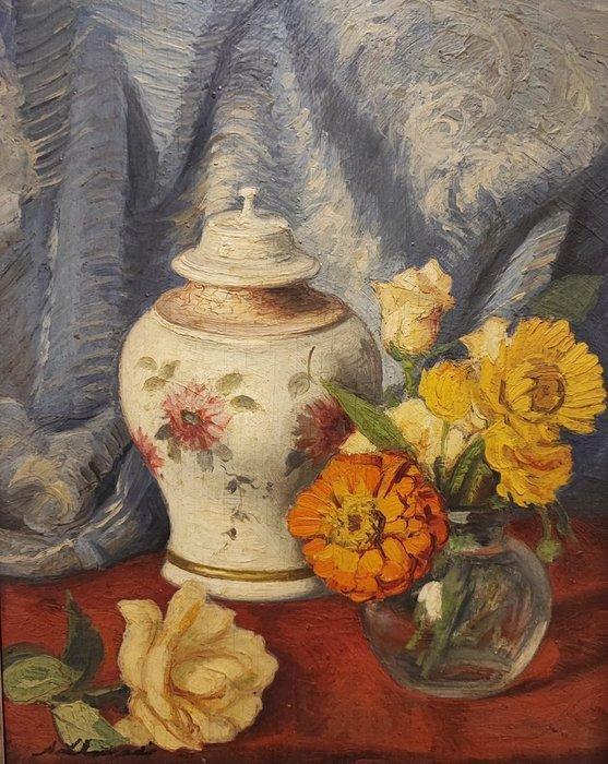 Europese school (XX) - NO RESERVE - Bodegón de flores, Antiek en Kunst, Kunst | Schilderijen | Klassiek