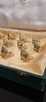 Servetring (12) - Schelpdieren - goudkleurige messing