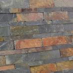 Natuursteen strips wandbekleding leisteen rusty-0,63m², Verzenden, Nieuw