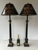 Tafellamp (2) - Brons, Hout, Metaal - Een paar reusachtige, Antiek en Kunst