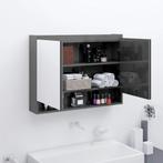 vidaXL Badkamerkast met spiegel 80x15x60 cm MDF glanzend, Verzenden, Nieuw