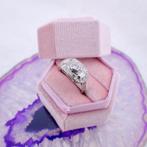 Witgouden ring met diamant ; 0,65 ct. | Art-Deco (elegant), Gebruikt, Overige kleuren, Ophalen of Verzenden, Kleiner dan 17