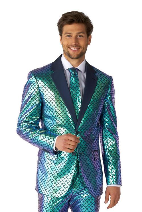 Pak Schubben Holografisch, Kleding | Heren, Carnavalskleding en Feestkleding, Nieuw, Verzenden