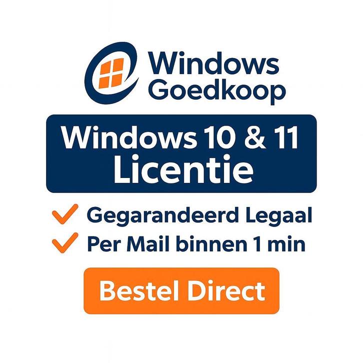 Windows 10 en 11 Licentie – Direct per Mail (Legaal), Computers en Software, Besturingssoftware, Nieuw, Windows