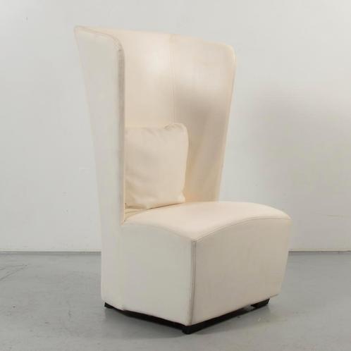 Fauteuil Mobitec - Wit - Leder bekleding, Huis en Inrichting, Bureaustoelen, Ophalen of Verzenden
