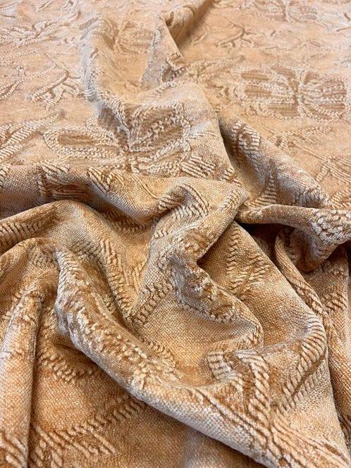 Hoog aanzien! Zware katoenen stof met gestileerde bloemen,, Antiek en Kunst, Antiek | Kleden en Textiel