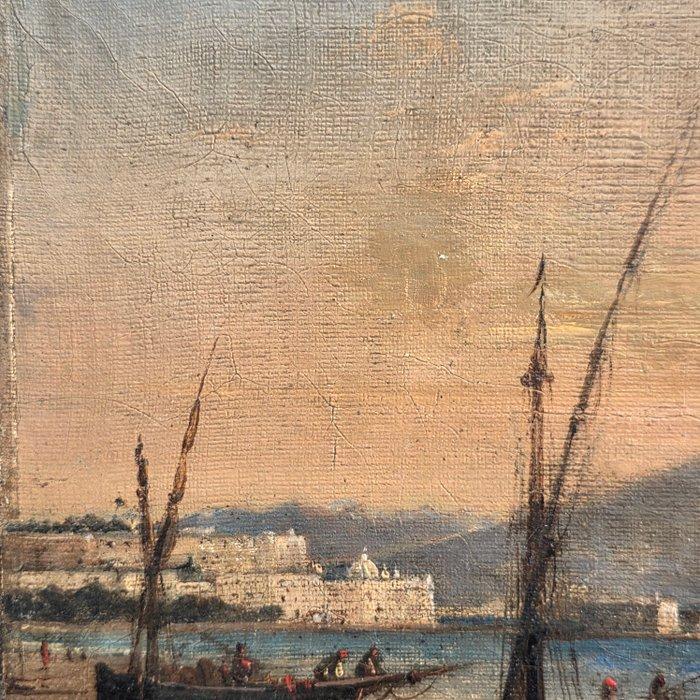 Antoine Guindrand (1801-1843) - Marina di Napoli sl tramonto, Antiek en Kunst, Kunst | Schilderijen | Klassiek
