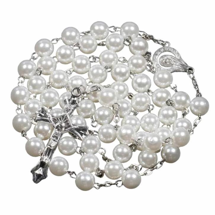 Fako Bijoux - Rozenkrans Ketting - Acryl - 8mm -, Sieraden, Tassen en Uiterlijk, Kettingen, Verzenden