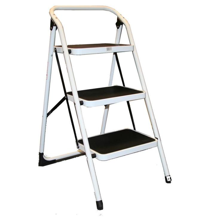 Benson Huishoudtrap - 3 treden - anti-slip - inklapbaar -..., Doe-het-zelf en Verbouw, Ladders en Trappen, Nieuw, Ophalen of Verzenden