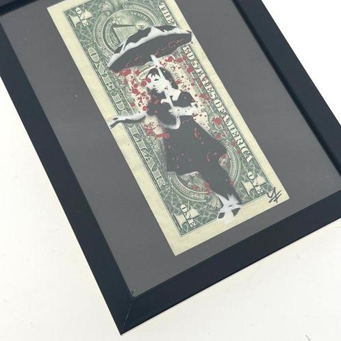 WhyCreationz (XX-XXI) - Banksy Umbrella Girl x Dollar Art, Antiek en Kunst, Kunst | Schilderijen | Modern