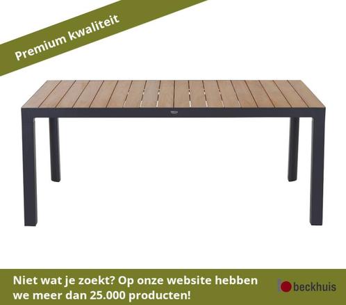 Siena Garden Silva Eettafel 180x100cm mat antraciet / Teak, Tuin en Terras, Tuintafels, Nieuw, Aluminium, Ophalen of Verzenden