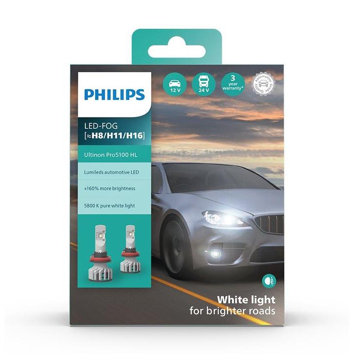 Philips LED Mistlamp H8/H11/H16 12-24V 2 Stuks, Auto-onderdelen, Verlichting, Nieuw, Ophalen of Verzenden