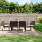 vidaXL 7-delige Tuinset met kussens poly rattan en staal, 6 zitplaatsen, Nieuw, Tuinset, Verzenden