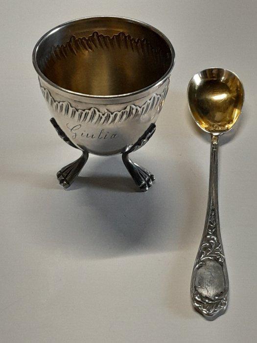 Eierdopje - Zilver - punzonato, Antiek en Kunst, Antiek | Goud en Zilver