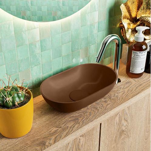 MONDIAZ POOLE solid surface opzetkom kleur Rust | Rust., Doe-het-zelf en Verbouw, Sanitair, Overige typen, Nieuw, Ophalen of Verzenden