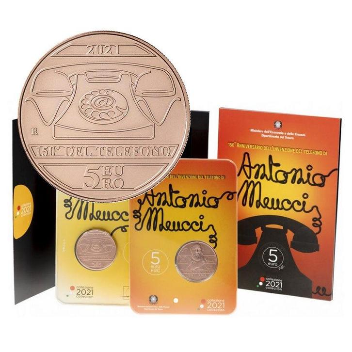 Italië 5 Euro Telefoon 2021, Postzegels en Munten, Munten | Europa | Euromunten, Verzenden