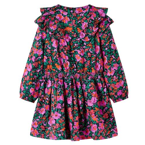 vidaXL Kinderjurk met lange mouwen 92 felroze, Kinderen en Baby's, Kinderkleding | Overige, Nieuw, Verzenden
