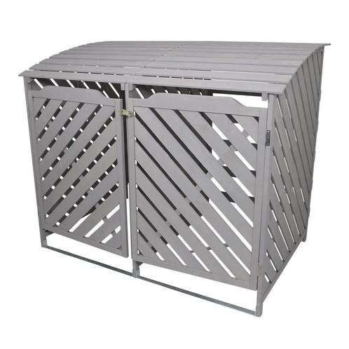 Containerberging - Dubbel - Grijs - Hout - 2 x 240L, Doe-het-zelf en Verbouw, Containers, Verzenden