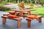 Rockwood® Picknicktafel Vierkant Hardhout 1.30m, Tuin en Terras, Ophalen of Verzenden, Nieuw, Vierkant, Hout