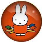 Magneet Glas - Nijntje Artiest Pencelen - Oranje - 4cm NIEUW, Ophalen of Verzenden, Nieuw