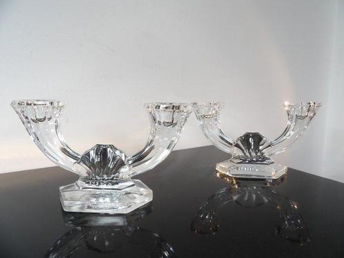 Val Saint Lambert - Charles Graffart - Kandelaar (2) -, Antiek en Kunst, Kunst | Designobjecten