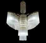 Plafondlamp - Glas, Messing - Kroonluchter in watervalvorm, Antiek en Kunst