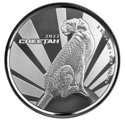 Kameroen Cheetah 1 oz 2022 (25.000 oplage), Postzegels en Munten, Munten | Afrika, Losse munt, Zilver, Overige landen, Verzenden