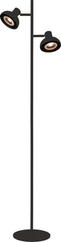 2dekans | Lucide SENSAS - Vloerlamp - 2xGU10 (ES111) - Zwart, Huis en Inrichting, Lampen | Vloerlampen, Zo goed als nieuw, Ophalen of Verzenden