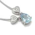 Ketting met hanger - 18 karaat Witgoud - 0.78ct. tw.