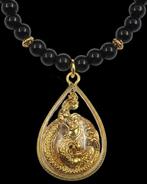 Obsidiaan - Boeddhistische halsketting - Naga - Spirituele