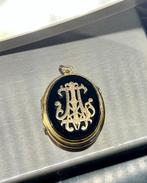 Hanger - 18 karaat Geel goud - Onyx en Goud Hangetje, Sieraden, Tassen en Uiterlijk, Antieke sieraden