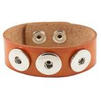 Fako Bijoux® - Armband Voor Click Buttons - Leder Trio -, Sieraden, Tassen en Uiterlijk, Verzenden, Nieuw