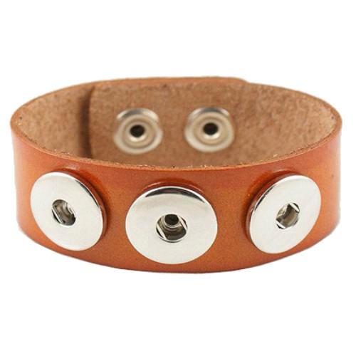 Fako Bijoux - Armband Voor Click Buttons - Leder Trio -, Sieraden, Tassen en Uiterlijk, Armbanden, Verzenden