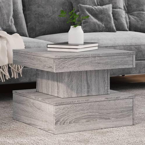vidaXL Salontafel met LED-verlichting 50x50x40 cm grijs, Huis en Inrichting, Tafels | Salontafels, 50 tot 100 cm, Nieuw, Overige houtsoorten